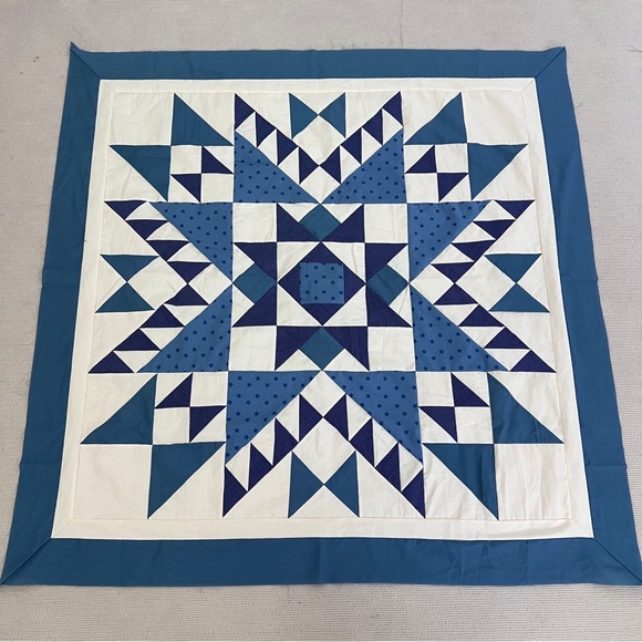 handmade Other - Handmade Winter Dream Stars Baby Quilt Top 47x47" Pieced~ BABY/BED/Wall Decor